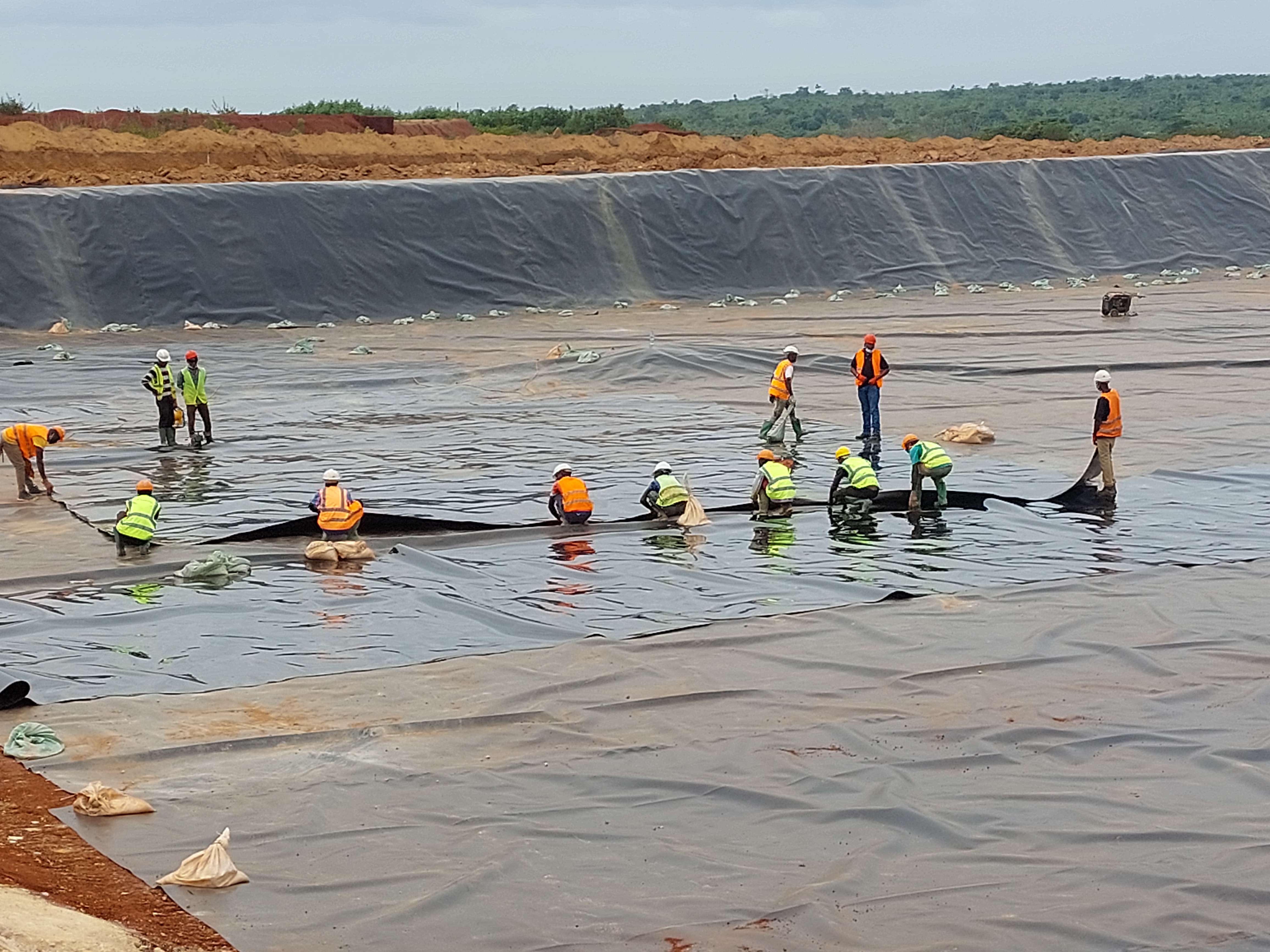 Construction works liner installation